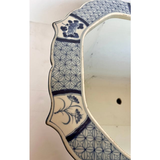 Vintage Chinoiserie Octagonal Blue & White Cachepot/Planter For Sale - Image 14 of 16