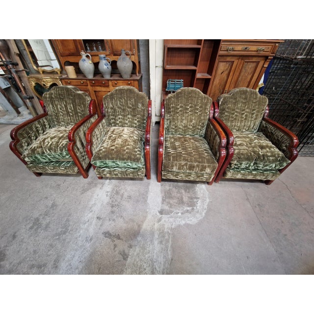 1930s Art Deco Armchairs, 1930s, Set of 4 For Sale - Image 5 of 6