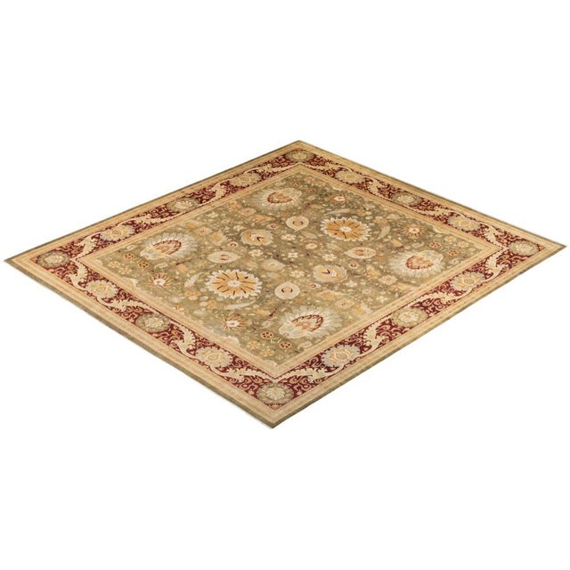 Green Mogul Collection Hand-Knotted Area Rug - Green 12' 2" x 13' 7" For Sale - Image 8 of 9