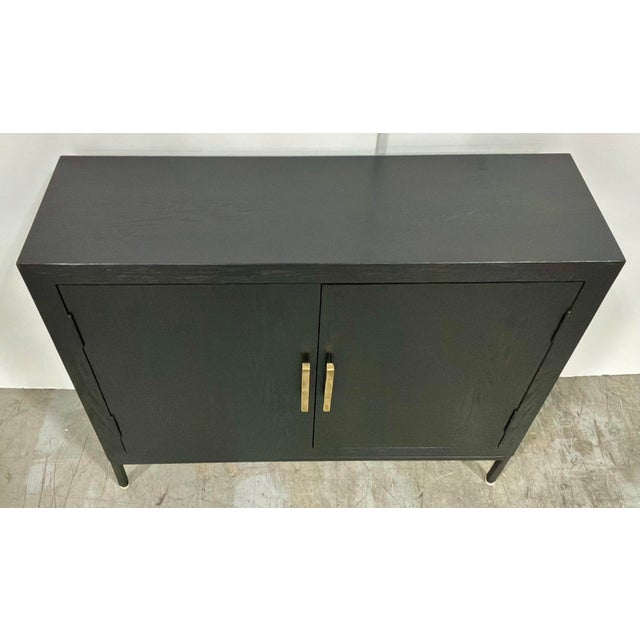 Modern Uttermost Modern Two Door Black Wood Cabinet For Sale - Image 3 of 6