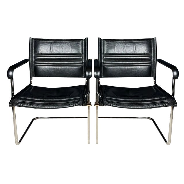 Set of Mid-Century Bauhaus Style Office Chairs by Mart Stam for Stol Kamnik, 1980s For Sale