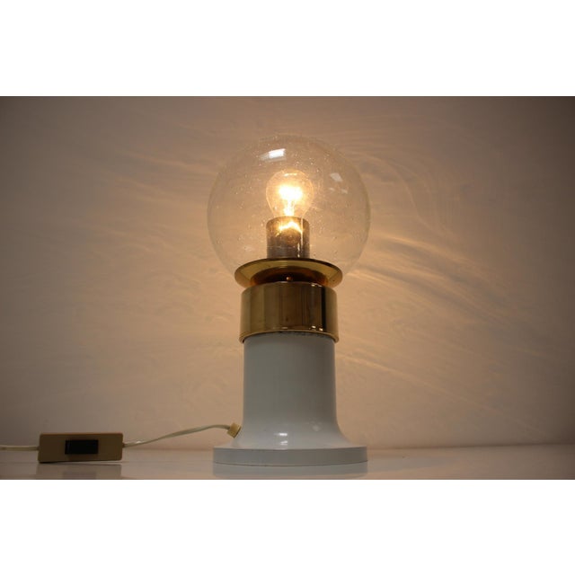 Mid-Century Brass Table Lamp attributed to Kamenicky Senov, 1960s For Sale - Image 3 of 10