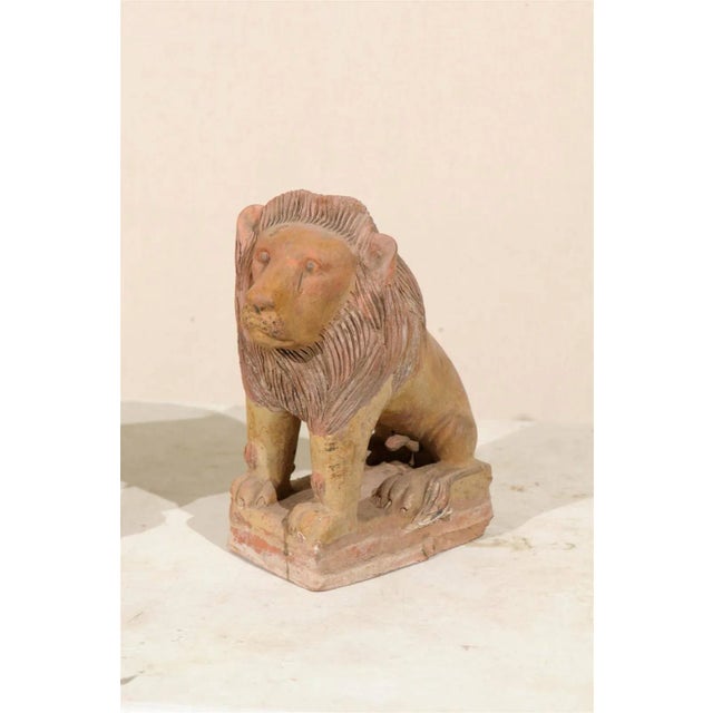 British Colonial Terracotta Lions - a Pair For Sale - Image 4 of 10
