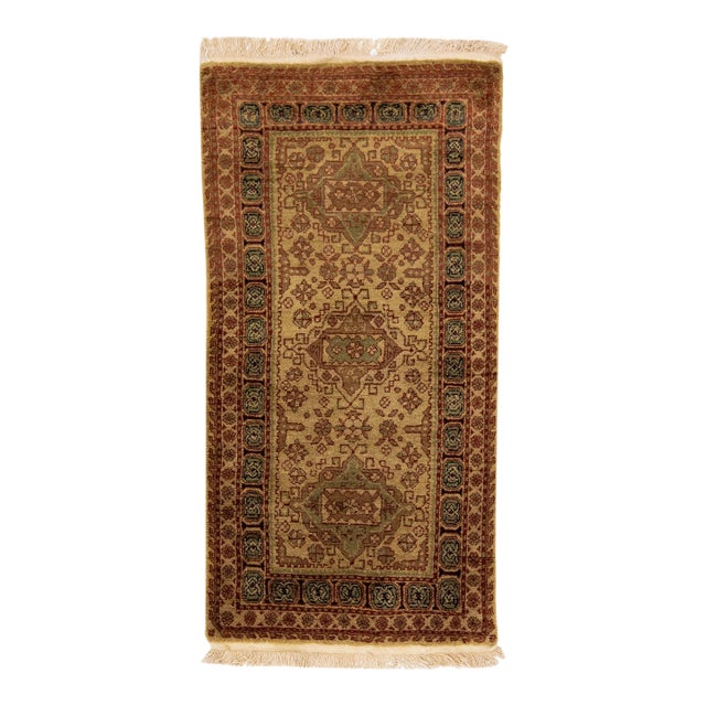 1920s Allover Modern Tabriz Style Handmade Sacetter Wool Rug InTan For Sale