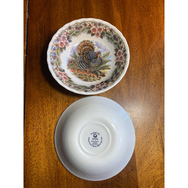 Churchill 1980s 2 Churchill Thanksgiving 6 3/8” Bowls For Sale - Image 4 of 11