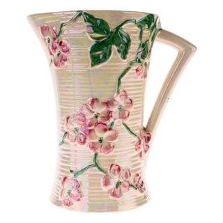 Floral Ceramic Pottery Pitcher Jug from Maling Lustreware For Sale
