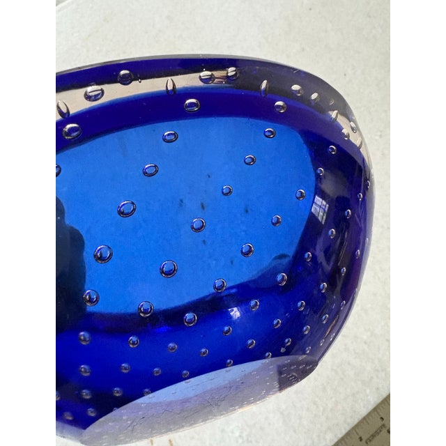 Barovier & Toso Murano Cobalt Blue Glass Bowl For Sale In New York - Image 6 of 8