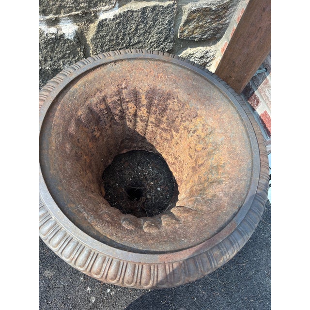 Late 20th Century Late 20th Century Large Cast Iron Urns - Set of 2 For Sale - Image 5 of 5