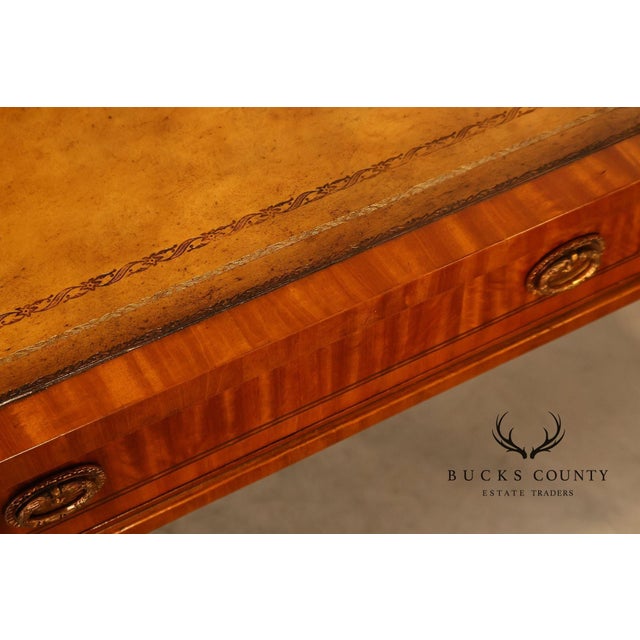 Brown Maitland Smith Regency Style Satinwood Carlton House Writing Desk For Sale - Image 8 of 18