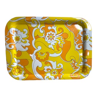 1960s Mod Psychedelic Tole Serving Tray For Sale