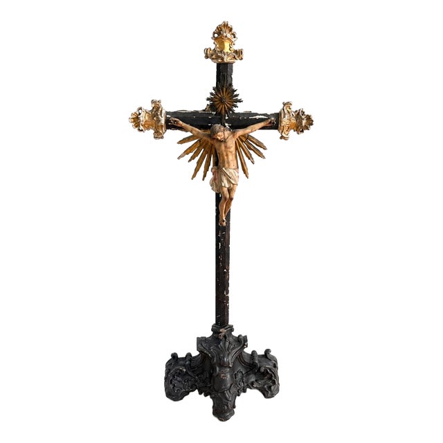 Antique Sacred Art Crucifix, 1800s For Sale