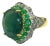 Bochic “Capri” Vintage Natural Diamond & Emerald Ring Set in 18K Gold & Silver For Sale