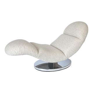 Milo Baughman Chrome Base Rocking Wave Chaise For Sale
