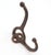 Antique cast iron wall hook with double arms with ball tips. Stamped C. The original mounting screws are not available....