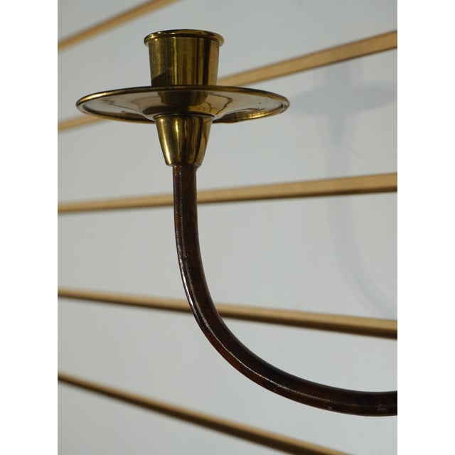 Pair Maitland Smith Regency Iron & Brass Candelabras For Sale In Philadelphia - Image 6 of 10
