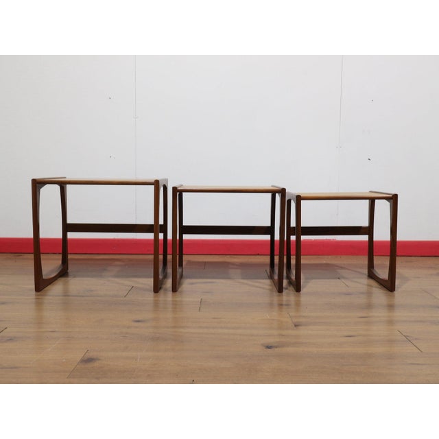 Mid Century Modern Vintage Teak Quadrille Nesting Ends Tables in the Style of G Plan Danish Style For Sale - Image 9 of 14