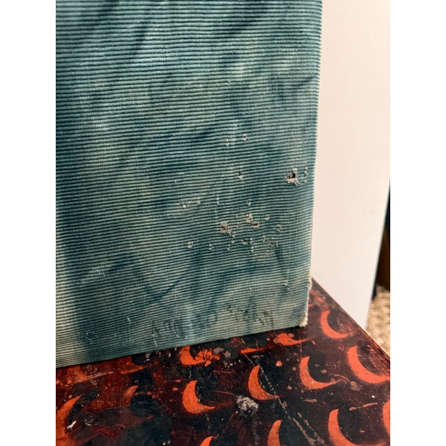 Teal Original Mid Century Classical Portrait of Sappho For Sale - Image 8 of 9