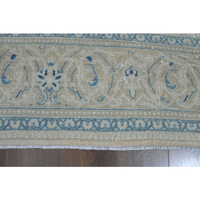 1970s Vintage Persian Handknotted Wool Blue Oversize Area Rug For Sale - Image 4 of 11