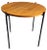 Vintage Side Table with Black Metal Frame and Round Teak Top, 1970s For Sale