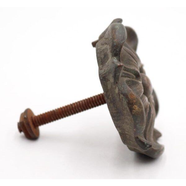 Traditional Vintage 2.5 In. Cast Brass Floral Drawer Pull For Sale - Image 3 of 4