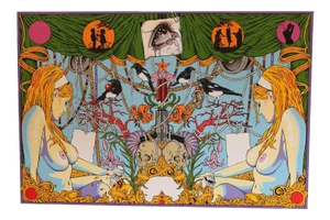 Garden of Earthly Delights, Pop & Fantastical Symbolism, Oil Painting on Metal, 2013