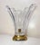 1970s Vintage French Hand Blown Clear Glass Crystal Brass Splash Electric Table Lamp For Sale - Image 5 of 12