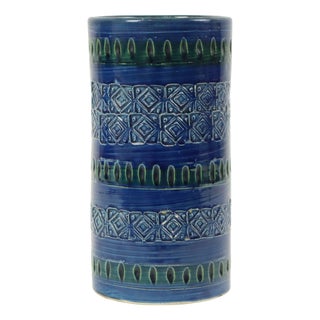 Vintage Italian Ceramiche Minerva Blue Ceramic Vase, 1960s For Sale