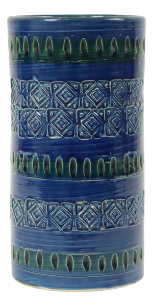 Vintage Italian Ceramiche Minerva Blue Ceramic Vase, 1960s