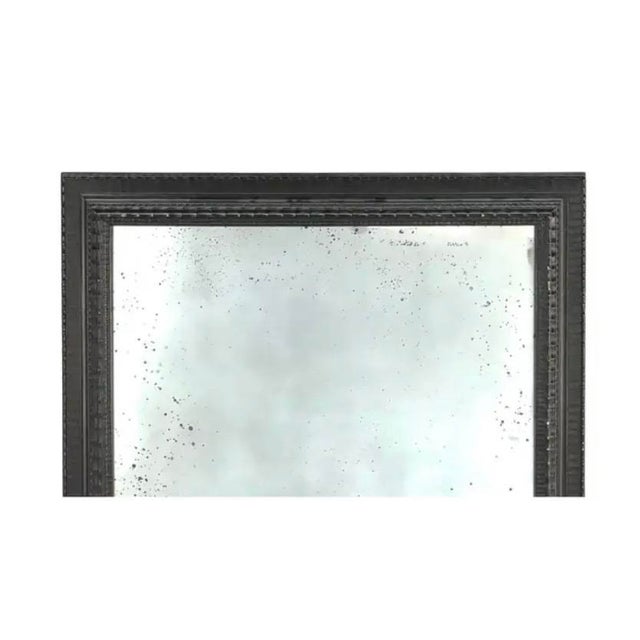 Monumental Dutch Baroque Mirror With Ebonized Ripple Carved Wood Frame For Sale In Tampa - Image 6 of 8