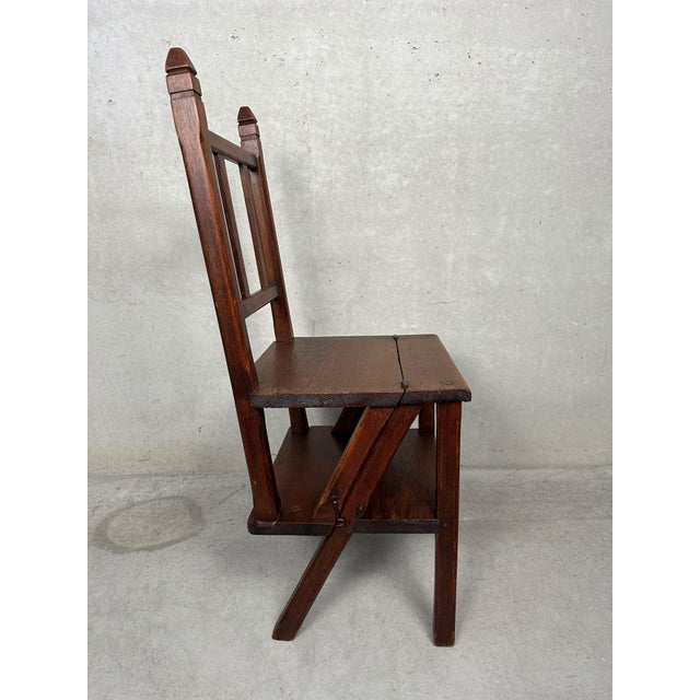 Brutalist Vintage Library Step Stool, 1920s For Sale - Image 3 of 14