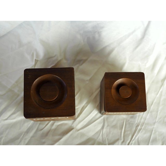 Mid-Century Modern French Coffee and Sugar Wooden Nest Canister - a Pair For Sale - Image 4 of 10