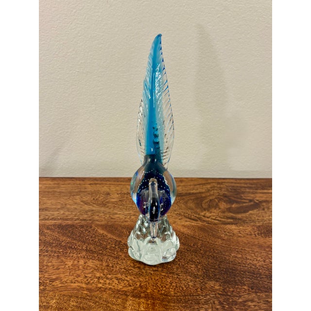 Transparent 1960s Murano Hand Blown Glass Pheasant Sculpture, Made in Italy For Sale - Image 8 of 9