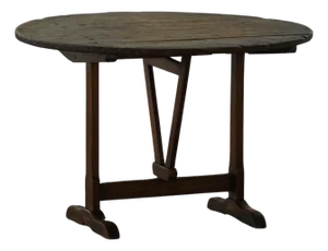 French Provincial Round Tilt-Top Table in Oak, 1890s