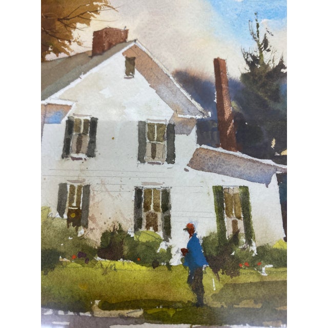 Mid 20th Century Original Watercolor Painting by Lowell Ellsworth Smith – Ohio Farmhouse Scene (Possibly Hudson, Oh) For Sale In San Francisco - Image 6 of 16