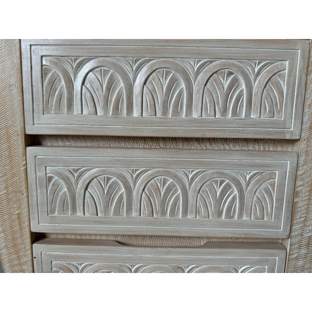 Beige Pair of Vintage Organic Hand Carved Wood Nightstands by Kreiss Furniture For Sale - Image 8 of 12