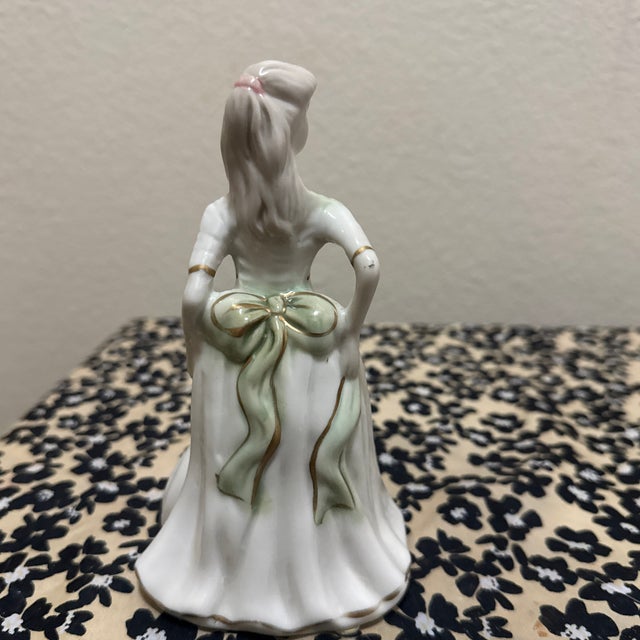 Victorian Style Figurine of a Woman in a White Dress For Sale - Image 4 of 8