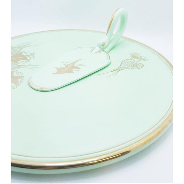 1950s French Hand Painted Cake Plate by Proceram, 1950s For Sale - Image 5 of 16