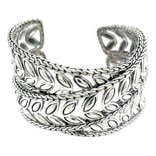 1990s John Hardy Estate Cuff Bangle 7.5" Sterling Silver For Sale