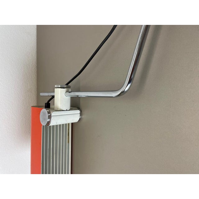 Adjustable Orange Metal Wall Light attributed to Wilhem Braun-Feldweg Doria Light, Germany, 1970s For Sale - Image 12 of 18