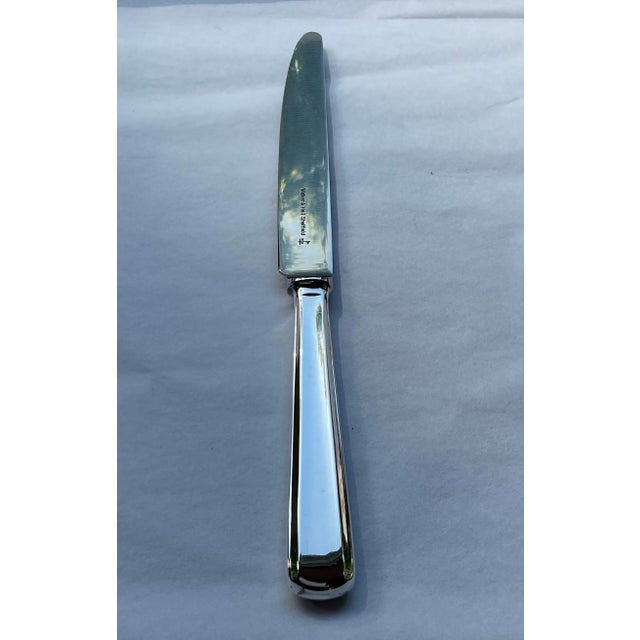 1960s A Cased Set of 12 Silver Dinner Knife, Leighton by Walker & Hall For Sale - Image 11 of 17