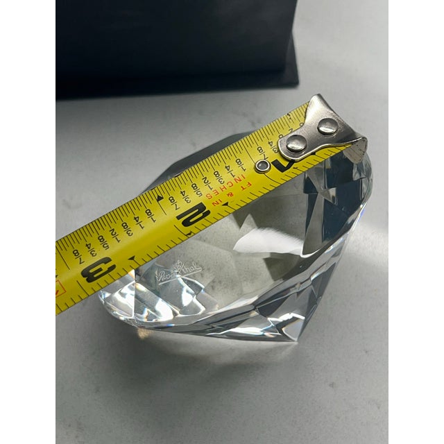 Fine crystal made in Germany by Rosenthal in the form of a diamond; an eye-catching multi-faceted paperweight. Etched with...