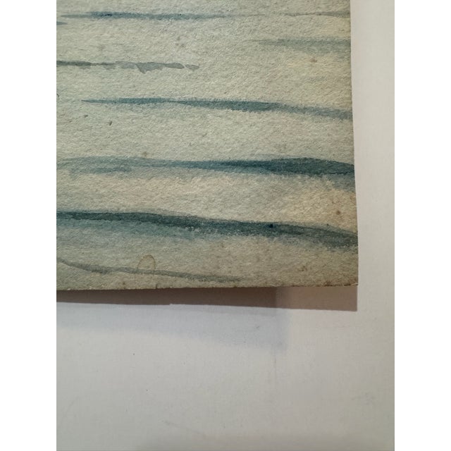 Early 20th Century Early 20th Century Attributed to Frank Henry Mason British Marine Watercolor Sailing Boat at Sea For Sale - Image 5 of 7