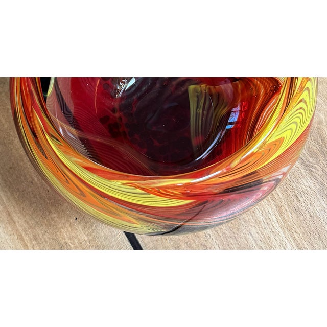 Glass Mid-Century Modern Murano Art Glass Bowl From Italy For Sale - Image 7 of 8