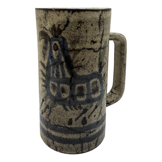 Vintage Ceramic Mug by Gustave Reynaud, 1950s For Sale