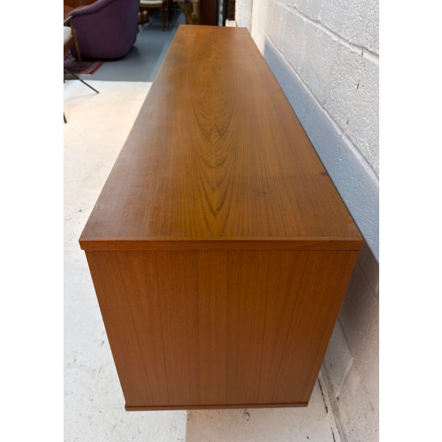 Mid-Century Modern Teak Credenza W/ Tambour Doors For Sale In New York - Image 6 of 12
