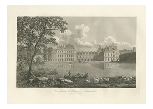 Louis-Pierre Baltard, Antique View of Château De Fontainebleau, 1803, Engraving