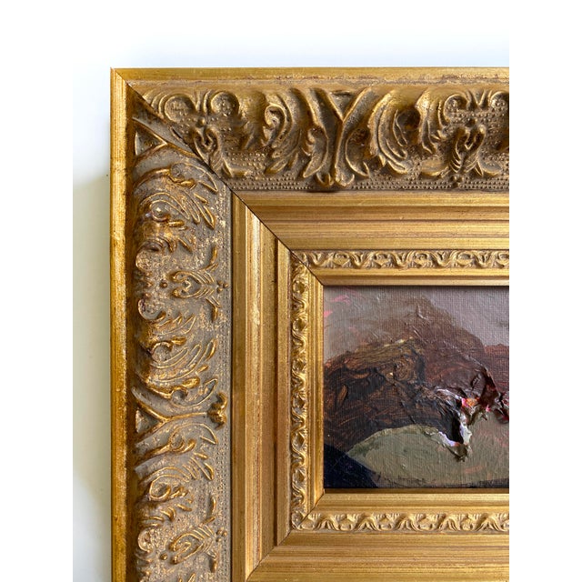 "Dusty Hills" 2026 Mini Painting With Vintage Frame by Jessalin Beutler For Sale - Image 4 of 4