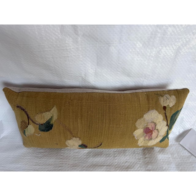 Circa 1850 Antique French Aubusson Floral Tapestry Pillow For Sale In Los Angeles - Image 6 of 7