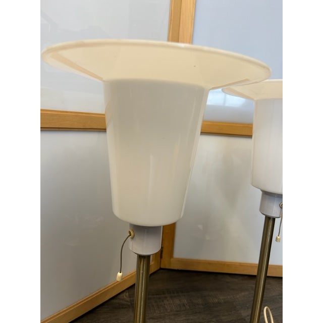 Pair of 1960's Swedish Uno & Osten Kristiansson Vittsjo Luxus lamps. Very good condition , all interior parts are new...
