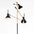 Rare and early Arredoluce Triennale Floor Lamp, Marble base, original black enameled shades and details, patinated brass....
